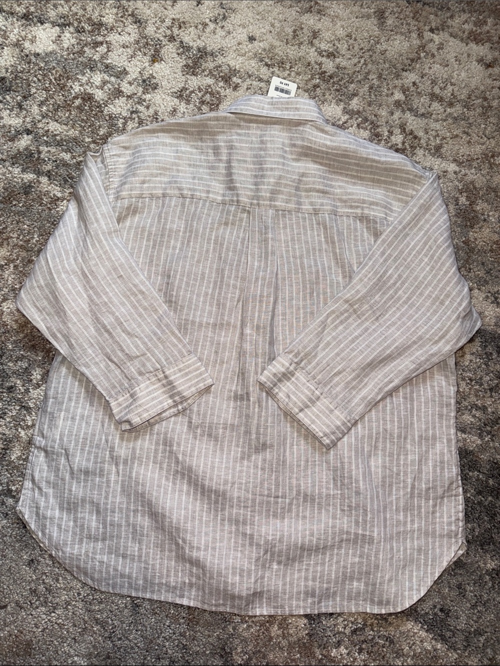 Uniqlo Beige Striped Casual Button-Down Shirt - Picture 4 of 8